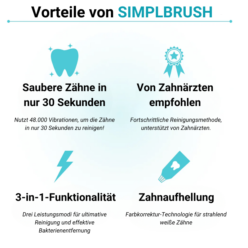 Simplbrush - Elektrische selbstreinigende Zahnbürste